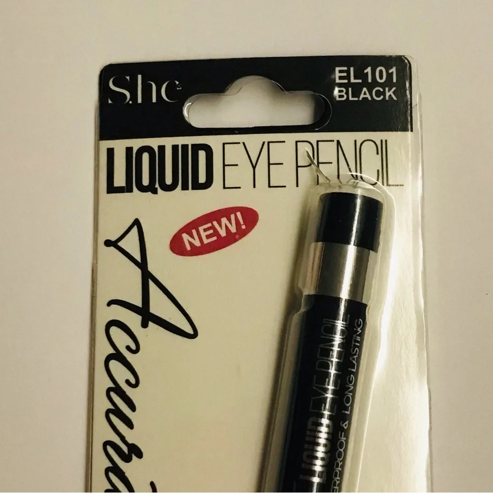 New SHE Liquid Eye Pencil Black El 101 Accentuate Waterproof Long Lasting